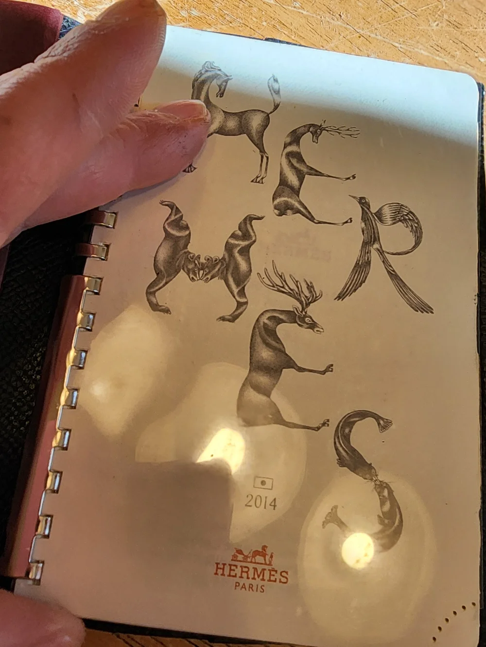 black leather Hermès agenda cover With COA